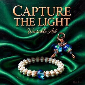 Gorgeous Bracelet & Flashy Earring Set! Shimmering Aurora Borealis Beads +Copper